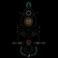 Sacred Geometry Earth Sun And Moon Drawstring Bag