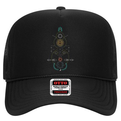 Sacred Geometry Earth Sun And Moon Trucker Hat