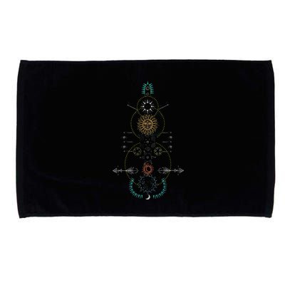 Sacred Geometry Earth Sun And Moon Microfiber Hand Towel