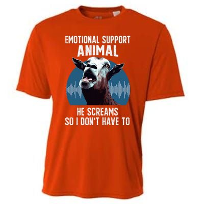 Screaming Goat Emotional Support Animal Goat Owner Raiser Cooling Performance Crew T-Shirt