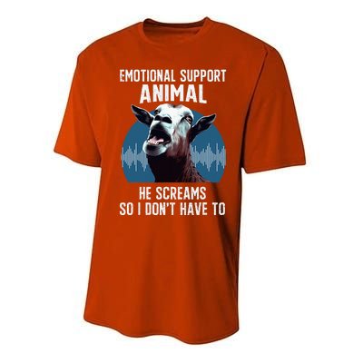 Screaming Goat Emotional Support Animal Goat Owner Raiser Performance Sprint T-Shirt