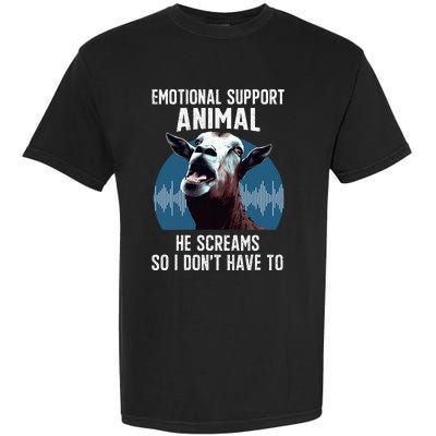 Screaming Goat Emotional Support Animal Goat Owner Raiser Garment-Dyed Heavyweight T-Shirt