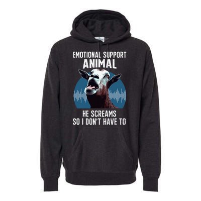 Screaming Goat Emotional Support Animal Goat Owner Raiser Premium Hoodie