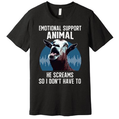 Screaming Goat Emotional Support Animal Goat Owner Raiser Premium T-Shirt