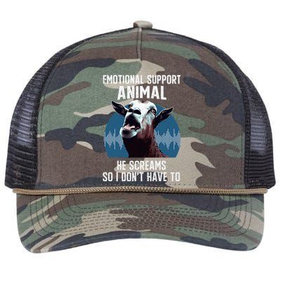 Screaming Goat Emotional Support Animal Goat Owner Raiser Retro Rope Trucker Hat Cap