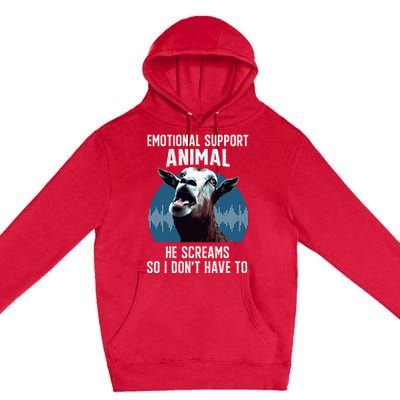 Screaming Goat Emotional Support Animal Goat Owner Raiser Premium Pullover Hoodie