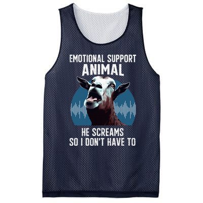 Screaming Goat Emotional Support Animal Goat Owner Raiser Mesh Reversible Basketball Jersey Tank