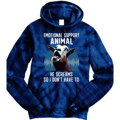 Screaming Goat Emotional Support Animal Goat Owner Raiser Tie Dye Hoodie