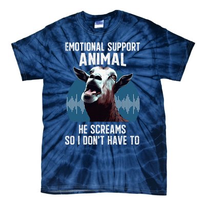 Screaming Goat Emotional Support Animal Goat Owner Raiser Tie-Dye T-Shirt