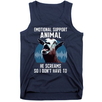 Screaming Goat Emotional Support Animal Goat Owner Raiser Tank Top