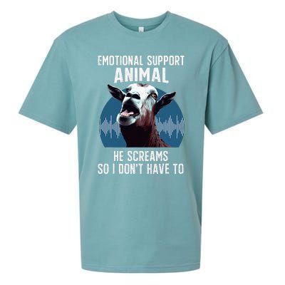 Screaming Goat Emotional Support Animal Goat Owner Raiser Sueded Cloud Jersey T-Shirt