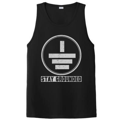 Stay Grounded Electrician Funny PosiCharge Competitor Tank