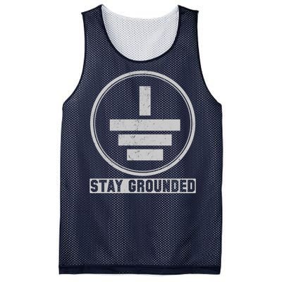 Stay Grounded Electrician Funny Mesh Reversible Basketball Jersey Tank