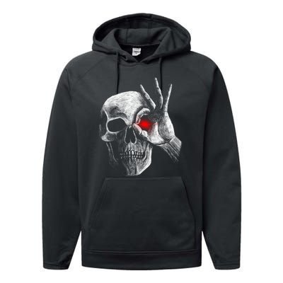 Skeleton Glowing Eye Performance Fleece Hoodie