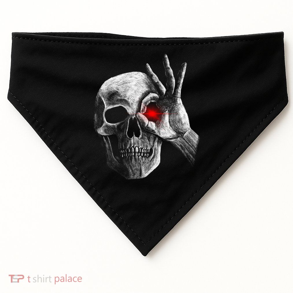 Skeleton Glowing Eye USA-Made Doggie Bandana