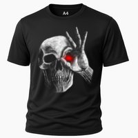 Skeleton Glowing Eye Cooling Performance Crew T-Shirt