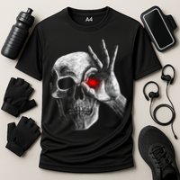 Skeleton Glowing Eye Cooling Performance Crew T-Shirt