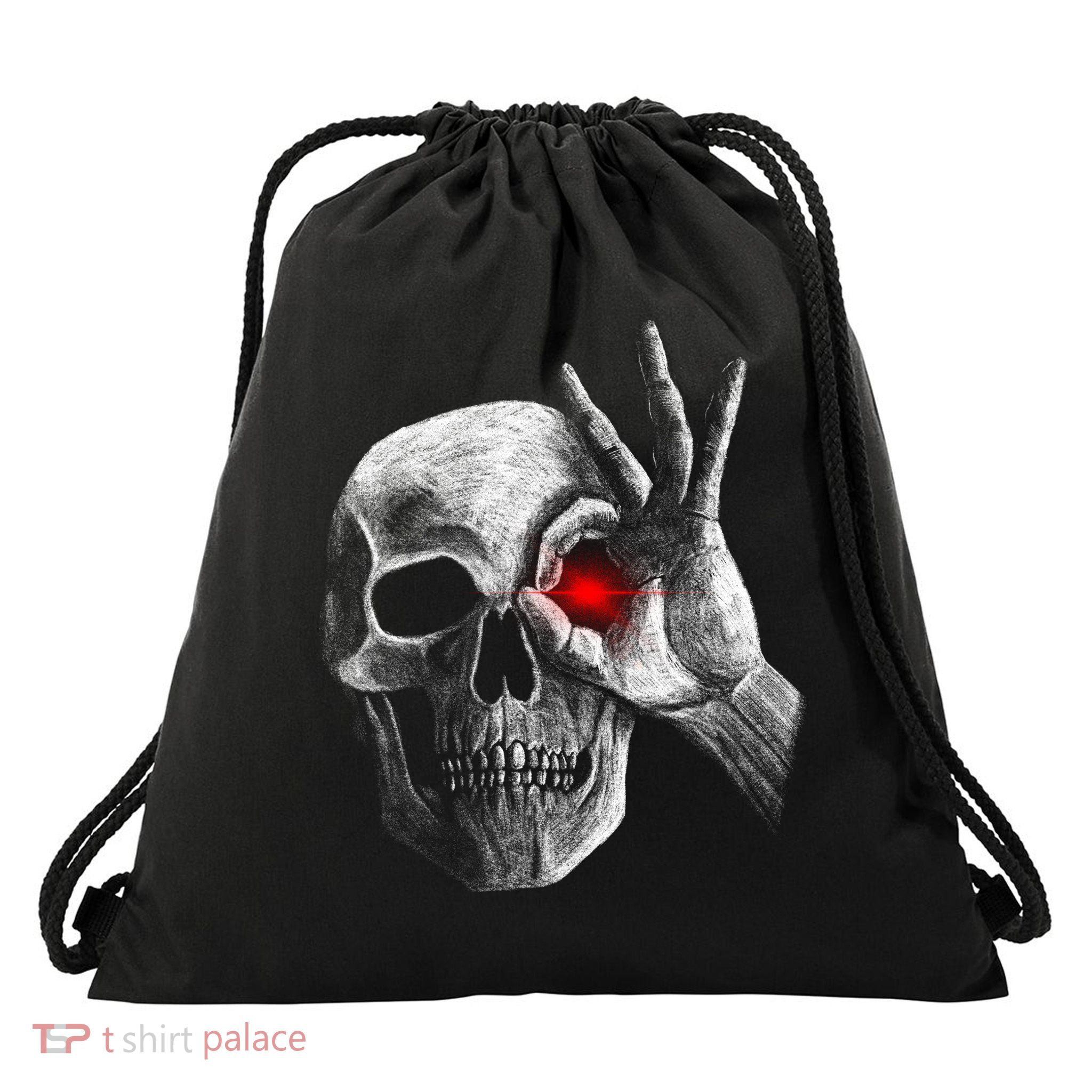 Skeleton Glowing Eye Drawstring Bag