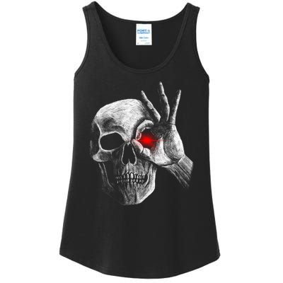 Skeleton Glowing Eye Ladies Essential Tank