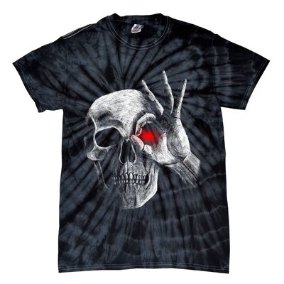 Skeleton Glowing Eye Tie-Dye T-Shirt