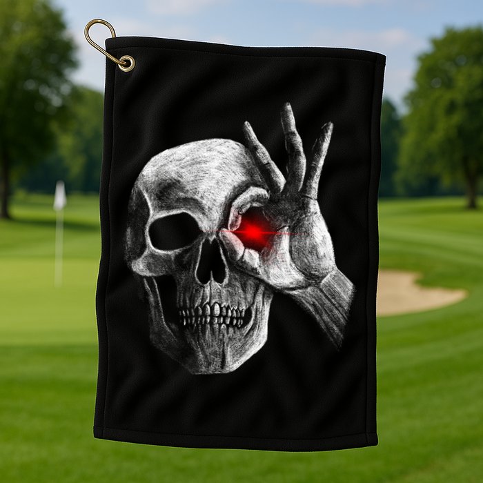 Skeleton Glowing Eye Golf Towel