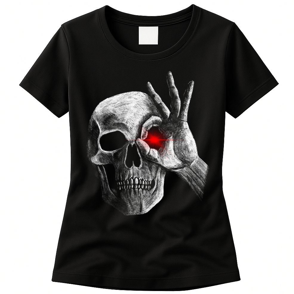 Skeleton Glowing Eye Womens T-Shirt
