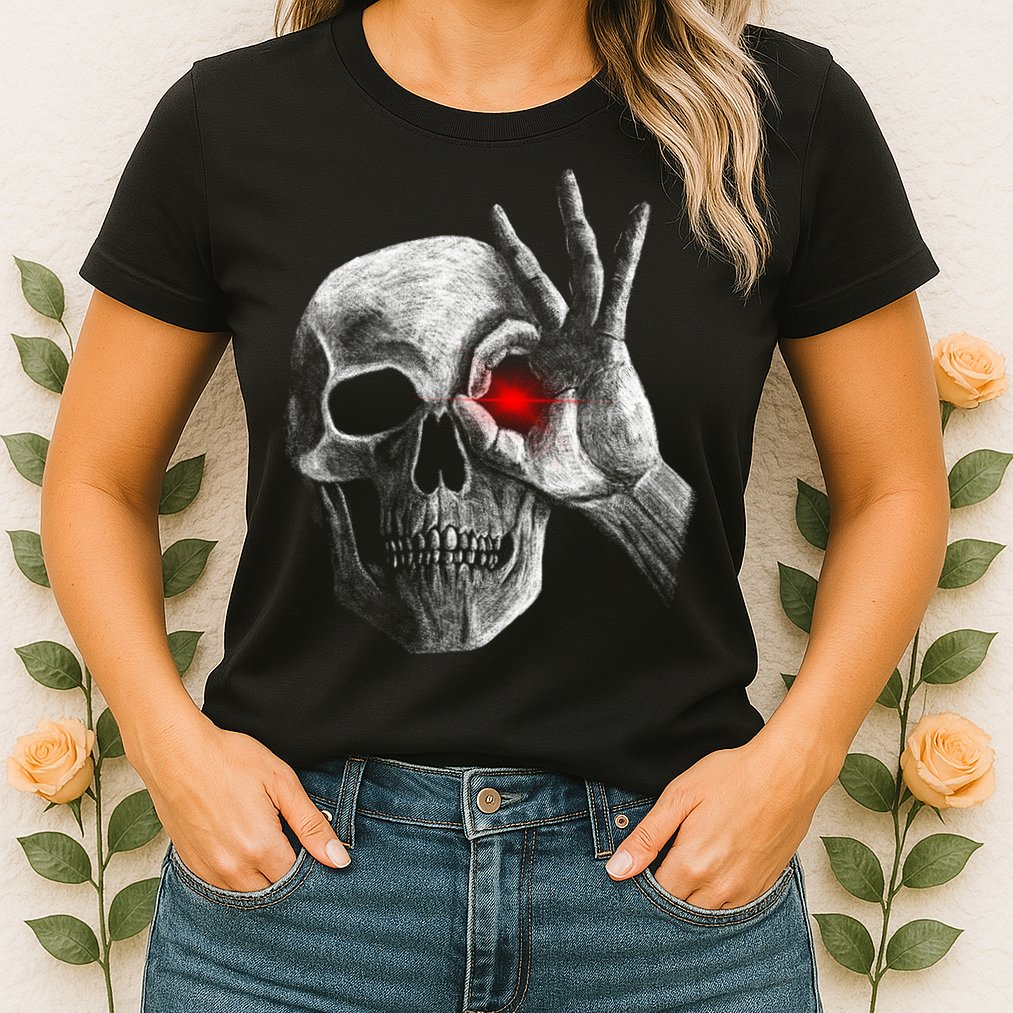 Skeleton Glowing Eye Womens T-Shirt