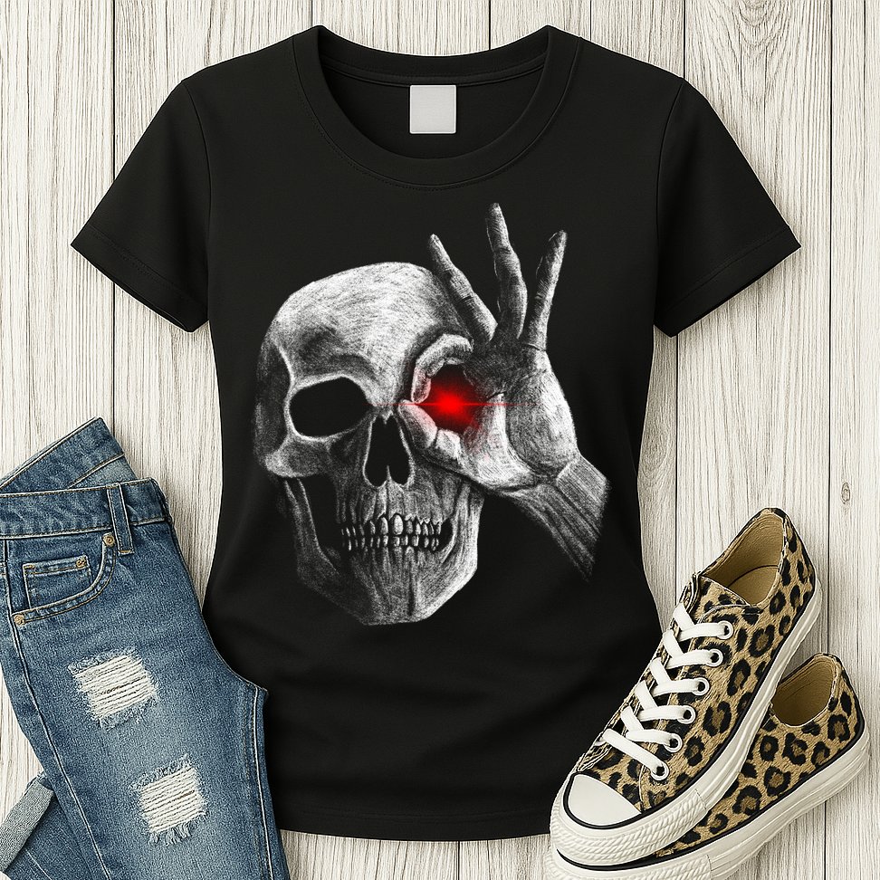Skeleton Glowing Eye Womens T-Shirt