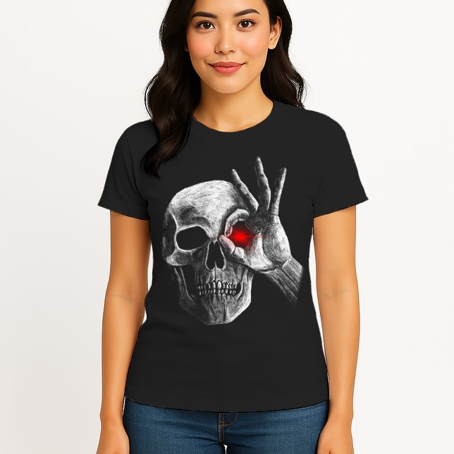 Skeleton Glowing Eye Womens T-Shirt