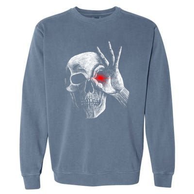 Skeleton Glowing Eye Garment-Dyed Sweatshirt