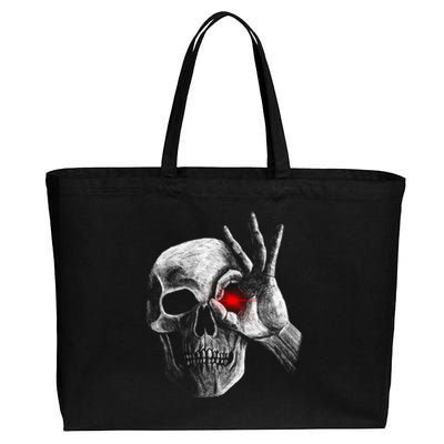 Skeleton Glowing Eye Cotton Canvas Jumbo Tote