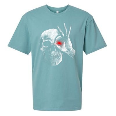 Skeleton Glowing Eye Sueded Cloud Jersey T-Shirt