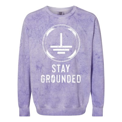 Stay Grounded Electronics Voltage Lineman Circuit Cable Colorblast Crewneck Sweatshirt