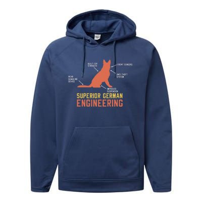 Superior German Engineering For German Shepherd Lover Performance Fleece Hoodie