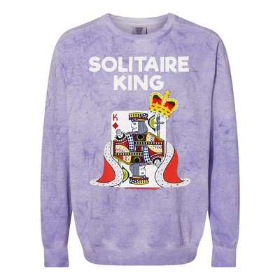 Solitaire Gifts Funny King Card Game Spider Solitaire Colorblast Crewneck Sweatshirt