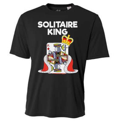 Solitaire Gifts Funny King Card Game Spider Solitaire Cooling Performance Crew T-Shirt