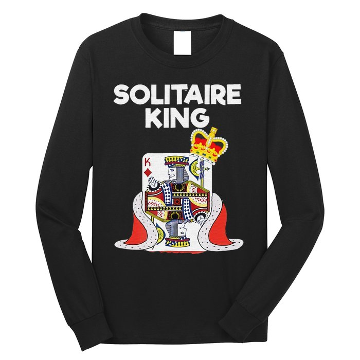 Solitaire Gifts Funny King Card Game Spider Solitaire Long Sleeve Shirt