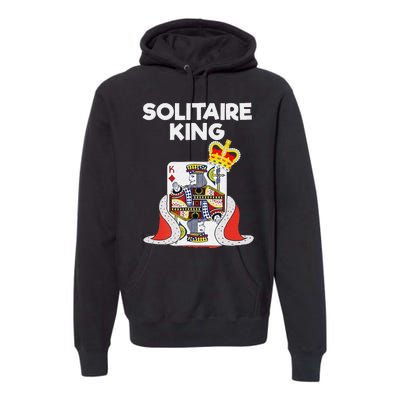 Solitaire Gifts Funny King Card Game Spider Solitaire Premium Hoodie