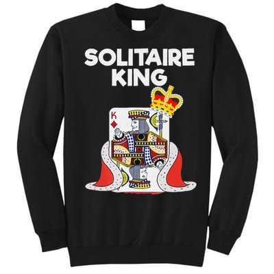 Solitaire Gifts Funny King Card Game Spider Solitaire Tall Sweatshirt