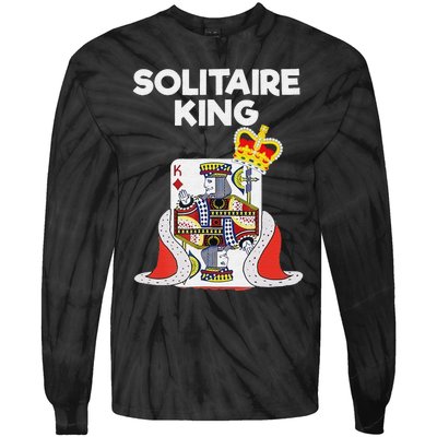 Solitaire Gifts Funny King Card Game Spider Solitaire Tie-Dye Long Sleeve Shirt