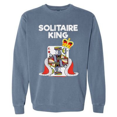 Solitaire Gifts Funny King Card Game Spider Solitaire Garment-Dyed Sweatshirt