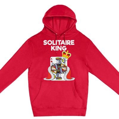 Solitaire Gifts Funny King Card Game Spider Solitaire Premium Pullover Hoodie