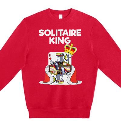 Solitaire Gifts Funny King Card Game Spider Solitaire Premium Crewneck Sweatshirt