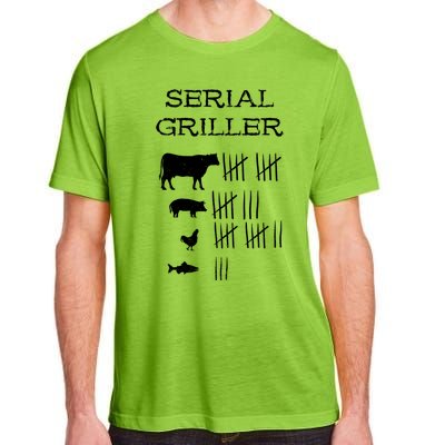 Serial Griller Fathers Day Funny Grilling Grill Bbq Master Gift Adult ChromaSoft Performance T-Shirt