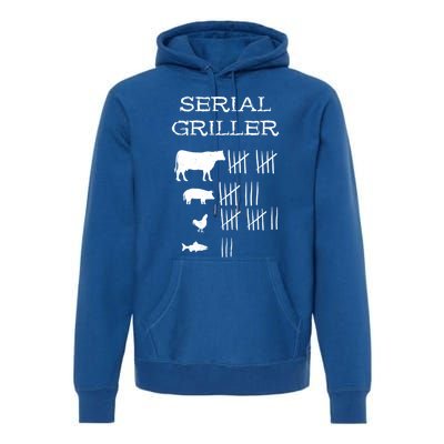 Serial Griller Fathers Day Funny Grilling Grill Bbq Master Gift Premium Hoodie