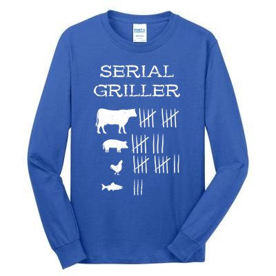 Serial Griller Fathers Day Funny Grilling Grill Bbq Master Gift Tall Long Sleeve T-Shirt