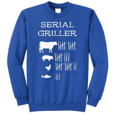 Serial Griller Fathers Day Funny Grilling Grill Bbq Master Gift Tall Sweatshirt