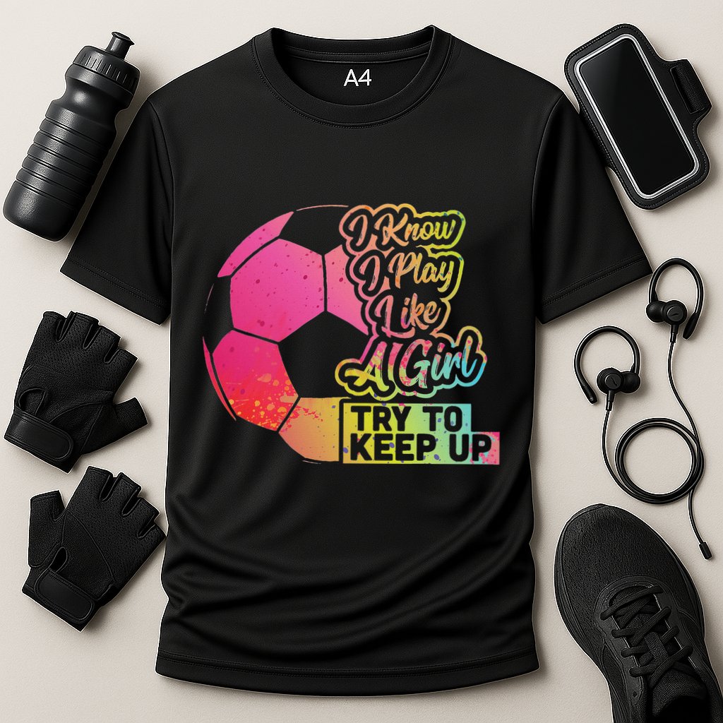 Soccer Girl Funny Gift Mom Daughter Play Like A Girl Soccer Cooling Performance Crew T-Shirt