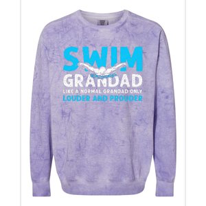 Swim Grandad Funny Swimming Grandad Of A Swimmer Grandad Colorblast Crewneck Sweatshirt