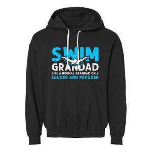 Swim Grandad Funny Swimming Grandad Of A Swimmer Grandad Garment-Dyed Fleece Hoodie